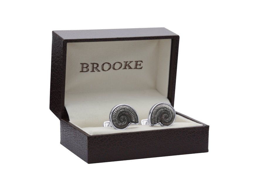 Ammonite Silver Cufflinks