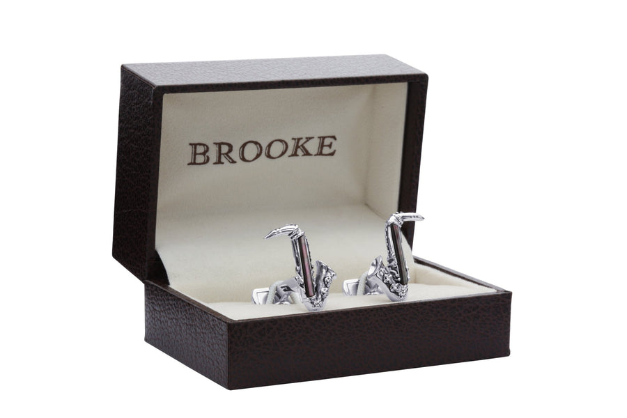 Saxophone Silver Cufflinks