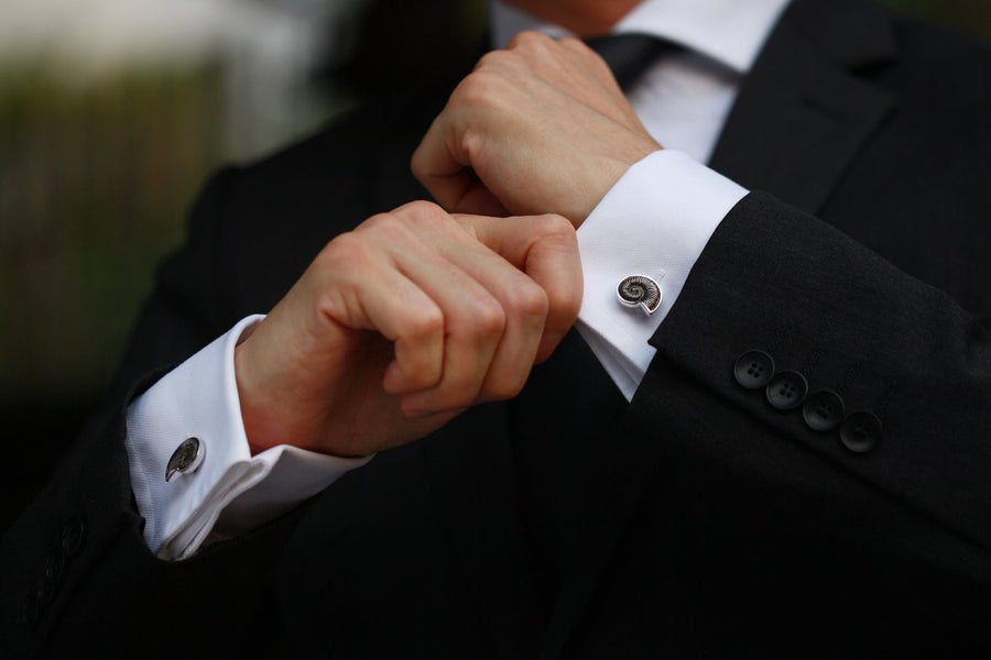 Ammonite Silver Cufflinks