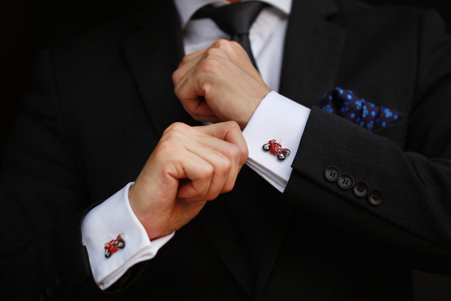 Red Sport-Bike Cufflinks