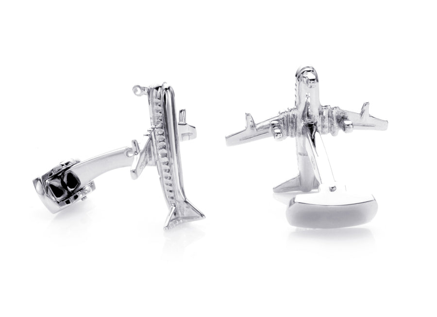 Silver Airplane Cufflinks