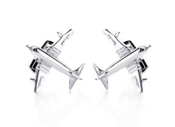 Silver Airplane Cufflinks