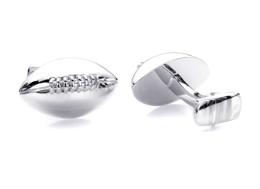 Football Silver Cufflinks