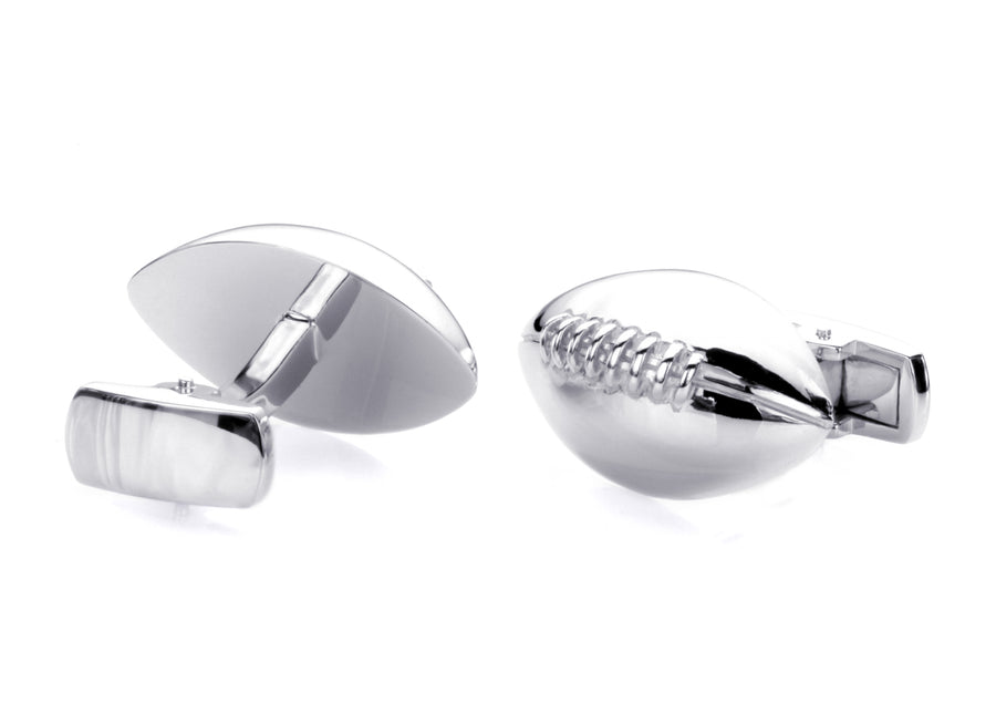 Football Silver Cufflinks