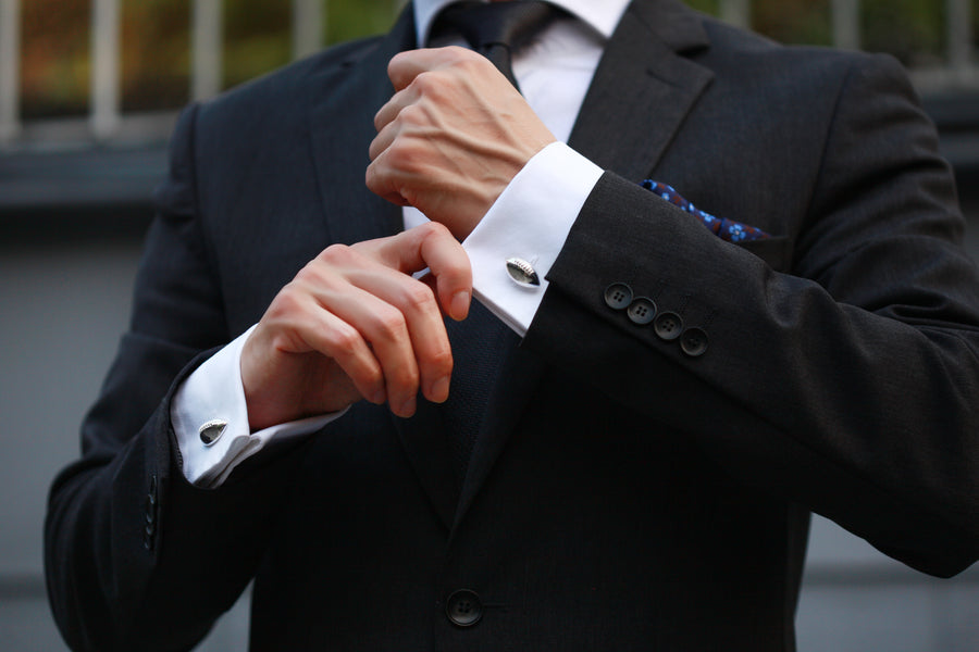 Football Silver Cufflinks