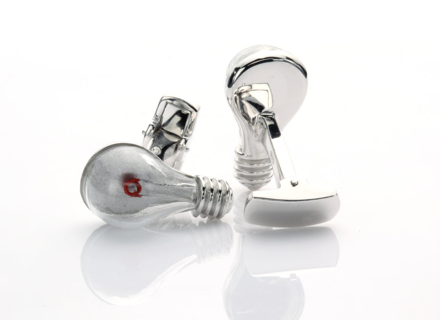 Light Bulb Silver Cufflinks