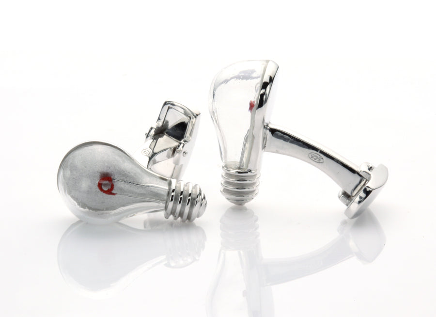 Light Bulb Silver Cufflinks