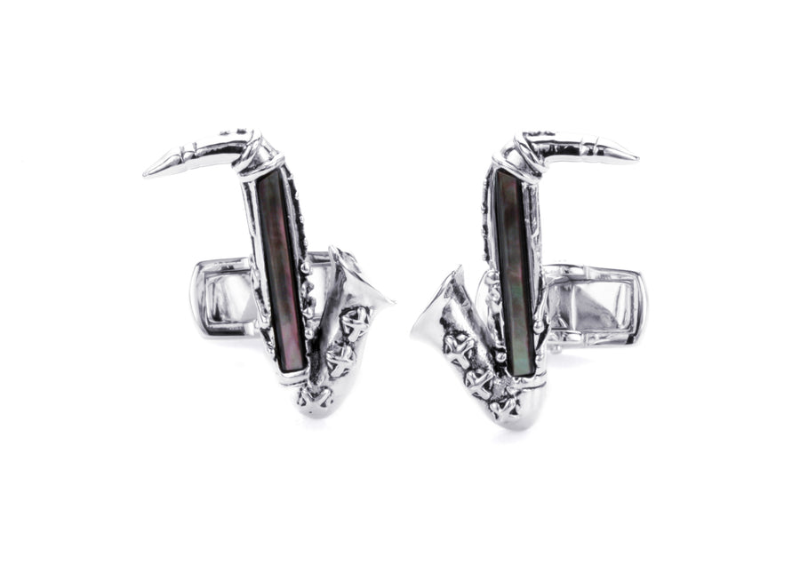 Saxophone Silver Cufflinks