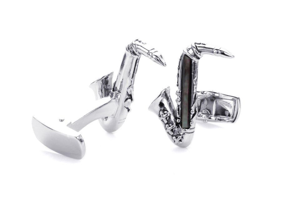 Saxophone Silver Cufflinks