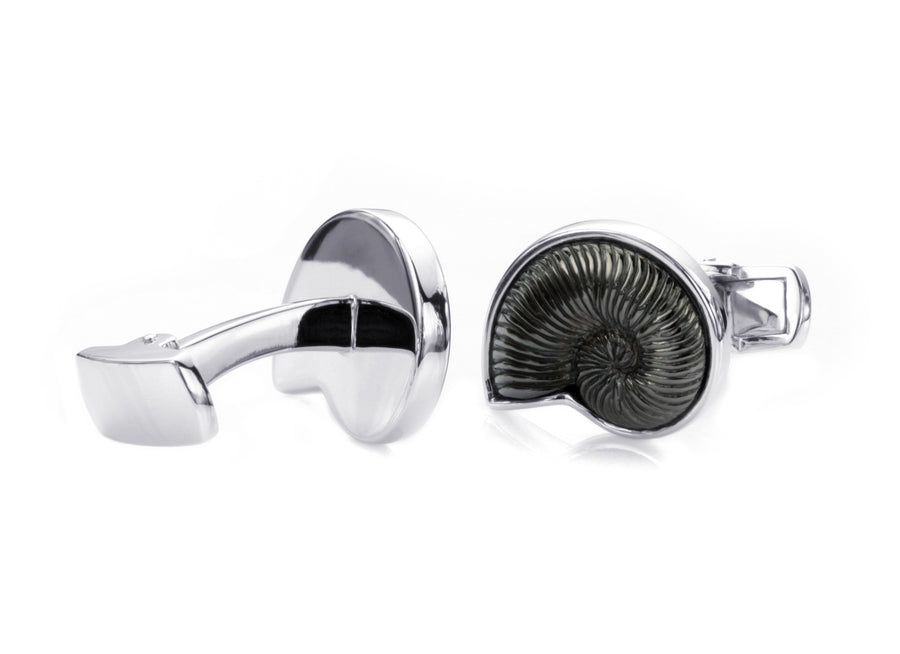 Ammonite Silver Cufflinks