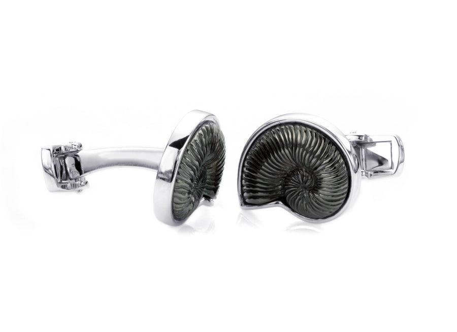 Ammonite Silver Cufflinks