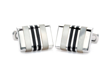 Rectagular Silver Cufflinks