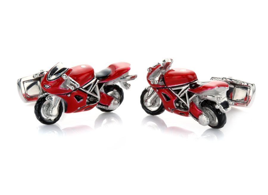 Red Sport-Bike Cufflinks