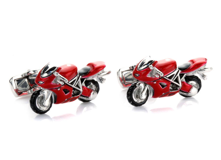 Red Sport-Bike Cufflinks